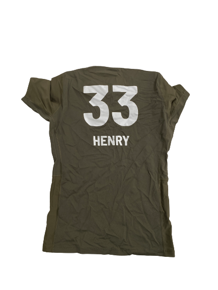 K.J. Henry NFL Combine Player-Exclusive Padded Compression T-Shirt (Size XL)