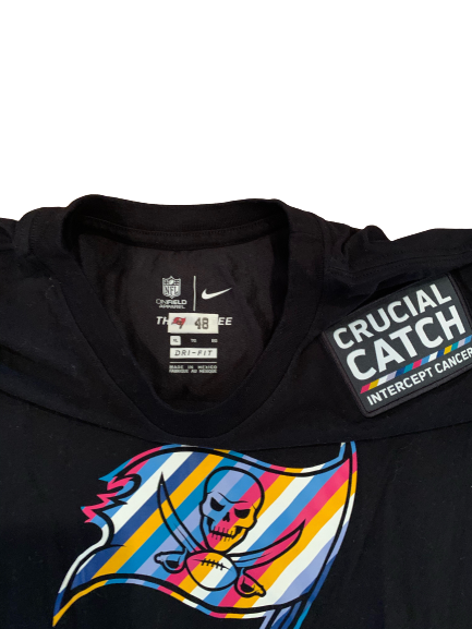 Jack Cichy Tampa Bay Buccaneers Team Exclusive "Crucial Catch" Shirt with Player Tag (Size XL)