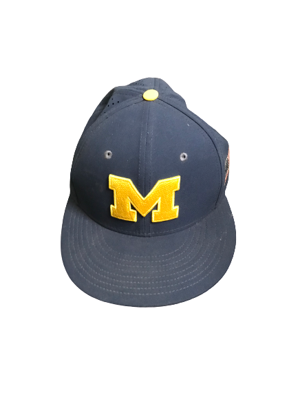 Karl Kauffman Michigan Baseball SIGNED Game Worn Hat