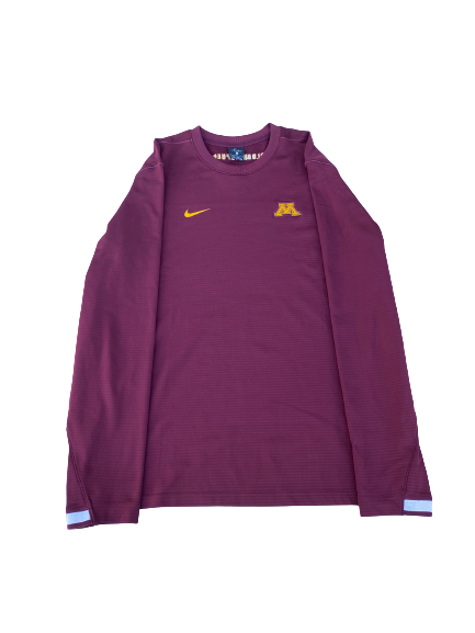Andre Hollins Minnesota Basketball Team Issued Long Sleeve Waffle Style Crewneck Shirt (Size L)