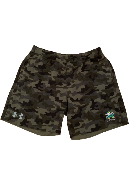 Mark Harrell Notre Dame Football Team Issued Camo Shorts (Size 2XL)