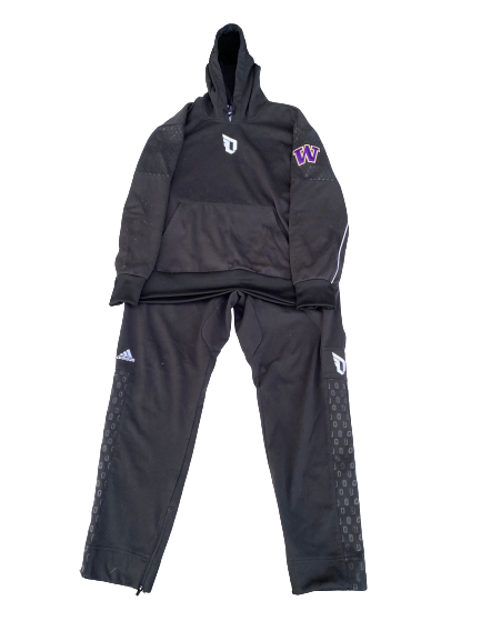 Nahziah Carter Washington Basketball Player-Exclusive Adidas Derrick Rose Travel Suit (Sweatshirt and Sweatpants)