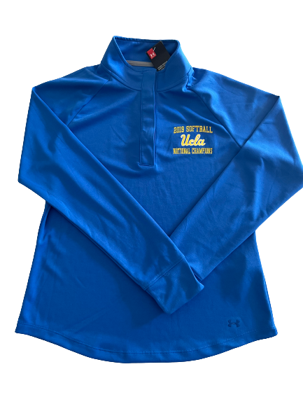 Briana Perez UCLA Softball Team Exclusive 2019 NATIONAL CHAMPIONS 1/4-Button Pullover (Size Women&