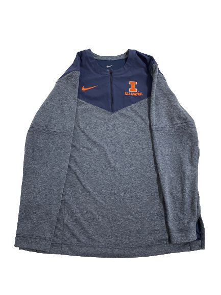 Tommy DeVito Illinois Football Team-Issued Quarter-Zip Pullover (Size L)