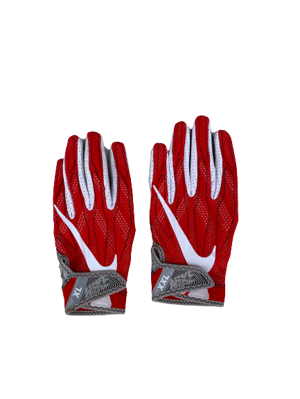Brock Davin Ohio State Nike Football Gloves (BOTH LEFT HAND) (Size XXL)