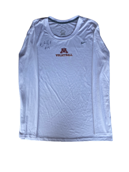 Alexis Hart Minnesota Volleyball SIGNED Long Sleeve Workout Shirt (Size XL)