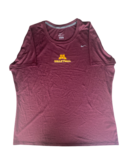 Alexis Hart Minnesota Volleyball SIGNED Workout Shirt (Size 2XL)