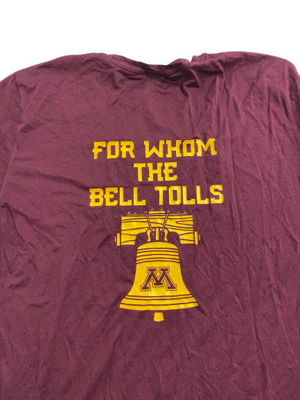 Seth Green Minnesota Football "For Whom The Bell Tolls" Player-Exclusive T-Shirt (Size XL)