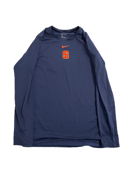Tommy DeVito Syracuse Football Player-Exclusive Pre-Game Warm-Up Long Sleeve Shirt With 