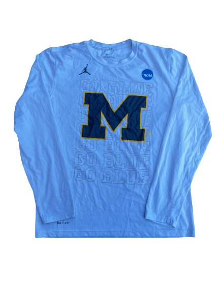 Deja Church Michigan Basketball Team Exclusive March Madness Bench Shirt with NCAA Patch (Size M)