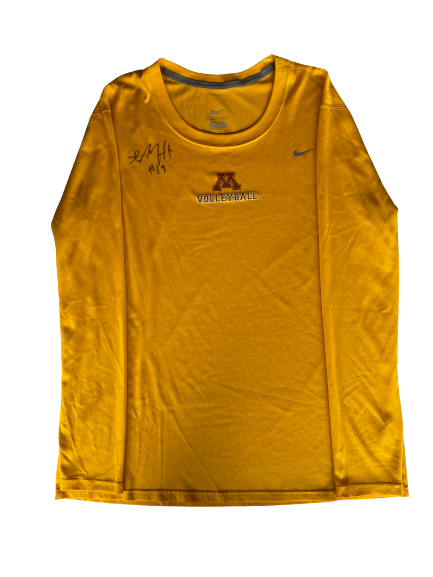 Alexis Hart Minnesota Volleyball SIGNED Long Sleeve Workout Shirt (Size XL)