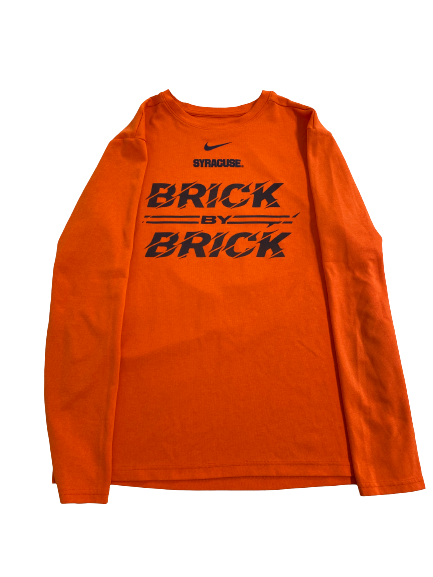Tommy DeVito Syracuse Football Player-Exclusive “Brick By Brick” Long Sleeve Shirt (Size L)