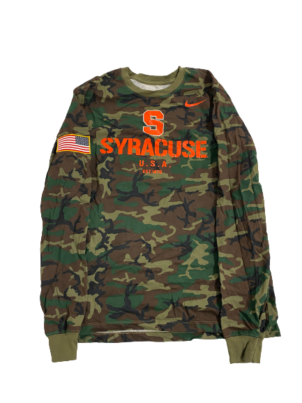 Tommy DeVito Syracuse Football Player-Exclusive Premium Camo Long Sleeve Shirt (Size L)