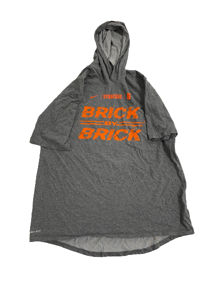 Tommy DeVito Syracuse Football Player-Exclusive “Brick By Brick” Short Sleeve Performance Hoodie (Size L)