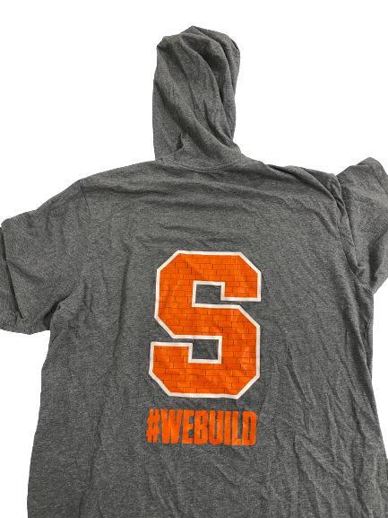 Tommy DeVito Syracuse Football Player-Exclusive “Brick By Brick” Short Sleeve Performance Hoodie (Size L)