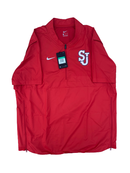 St. Johns Basketball Team Issued Short Sleeve Quarter Zip Pullover (Size XL)