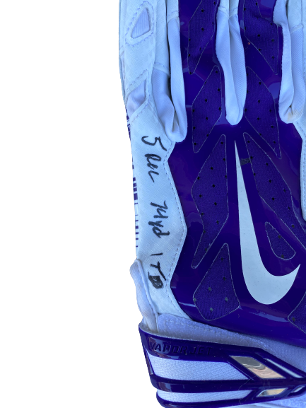 Tee Higgins Clemson Football Signed Game-Worn Gloves Vs. Wofford (5 receptions 74 yards)