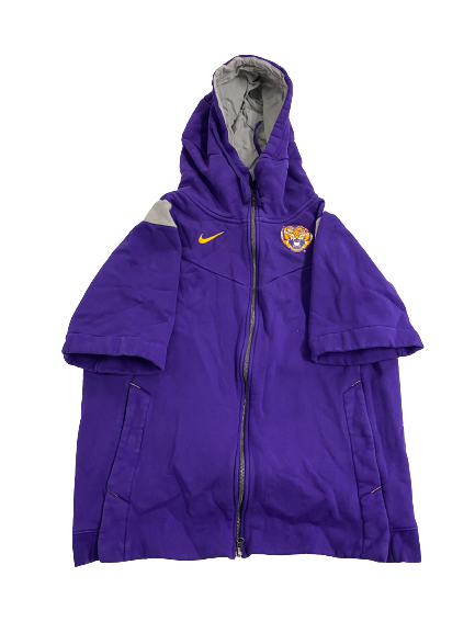 Josh White LSU Football Player-Exclusive Travel Short Sleeve Zip-Up Jacket (Size XL)