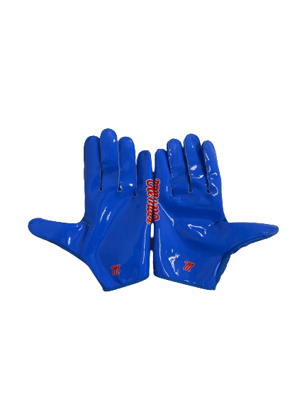 Bralon Brown Ole Miss Football Player-Exclusive Gloves (Size XXXL)