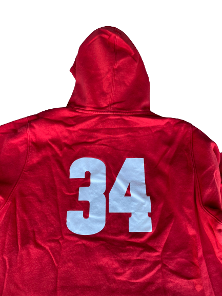Mason Stokke Wisconsin Football Under Armour Sweatshirt With Number (Size XL)