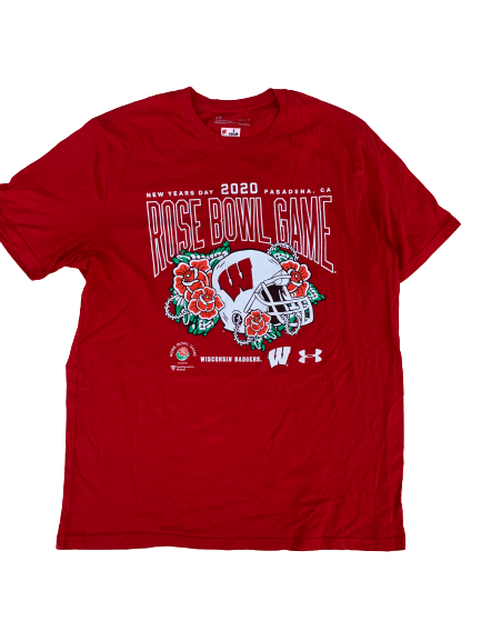 A.J. Taylor Wisconsin Team Issued "2020 Rose Bowl" T-Shirt (Size L)