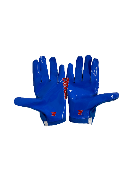 Bralon Brown Ole Miss Football Player-Exclusive Gloves (Size XXXL)