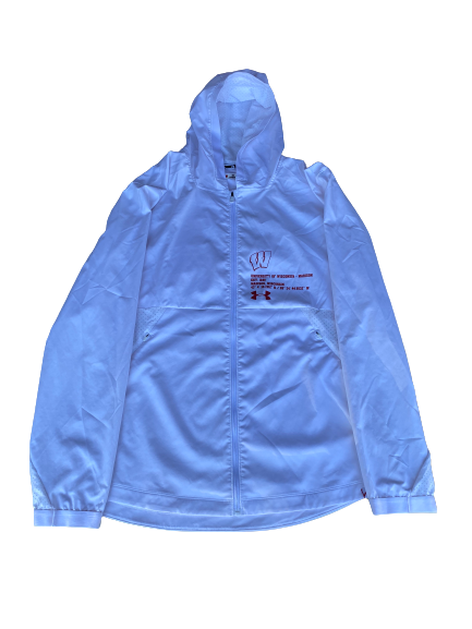 Mason Stokke Wisconsin Football Zip-Up Jacket With Hood (Size XL)