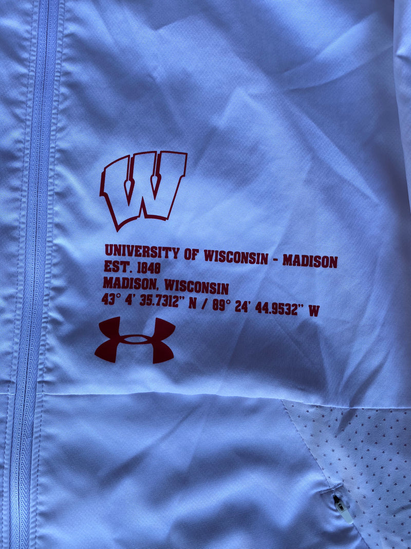 Mason Stokke Wisconsin Football Zip-Up Jacket With Hood (Size XL)