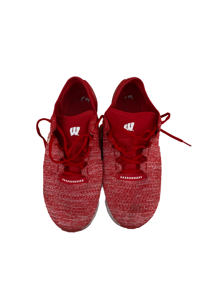 A.J. Taylor Wisconsin Team Issued Under Armour Shoes (Size 12)