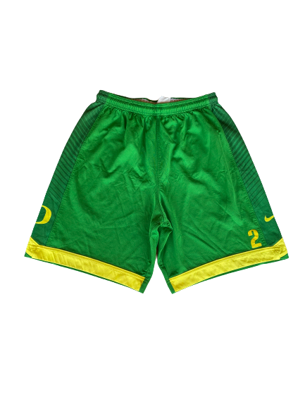 Casey Benson Oregon Basketball Player Exclusive Practice Shorts With Number (Size L)