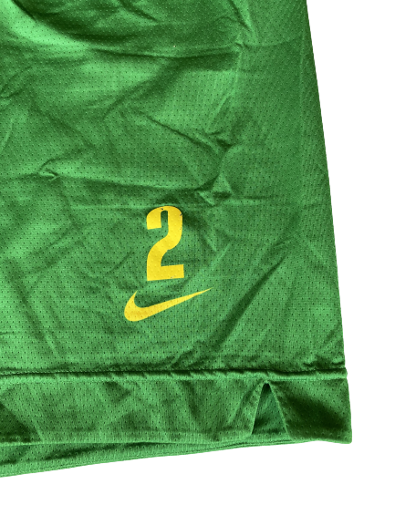 Casey Benson Oregon Basketball Player Exclusive Practice Shorts With Number (Size L)