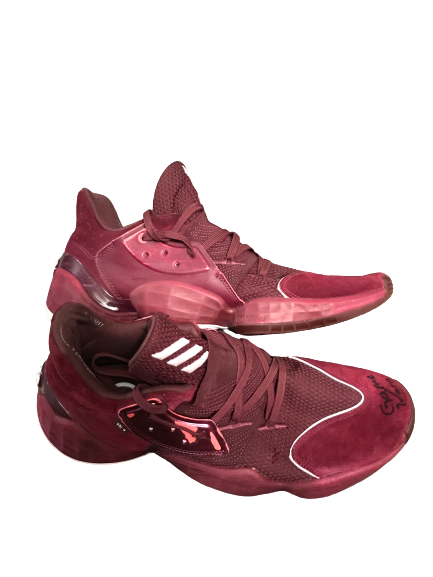 Robert Woodard II Mississippi State Basketball Signed Game-Worn James Harden Sneakers (Size 16)