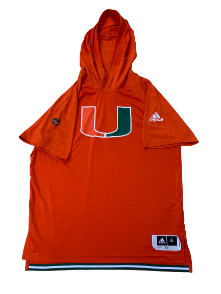Kamari Murphy Miami Player Exclusive Short Sleeve Hoodie Game Warm-Up (Size XL)