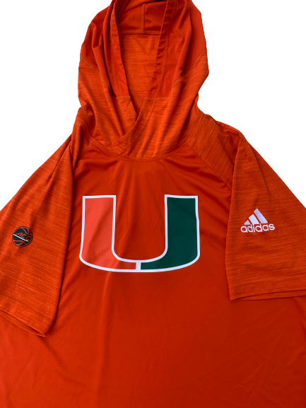 Kamari Murphy Miami Player Exclusive Short Sleeve Hoodie Game Warm-Up (Size XL)
