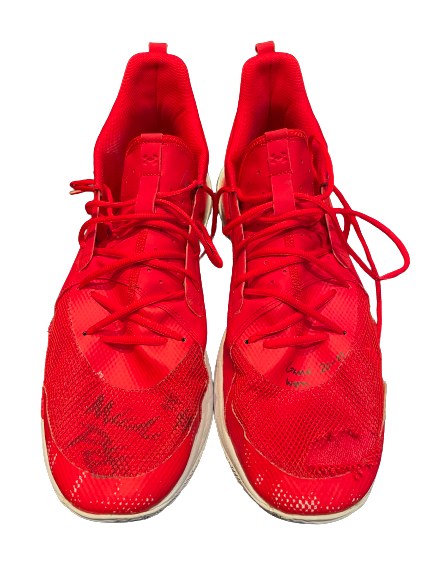 Micah Potter Wisconsin Basketball 2020-2021 SIGNED Game Worn Shoes (Size 18)