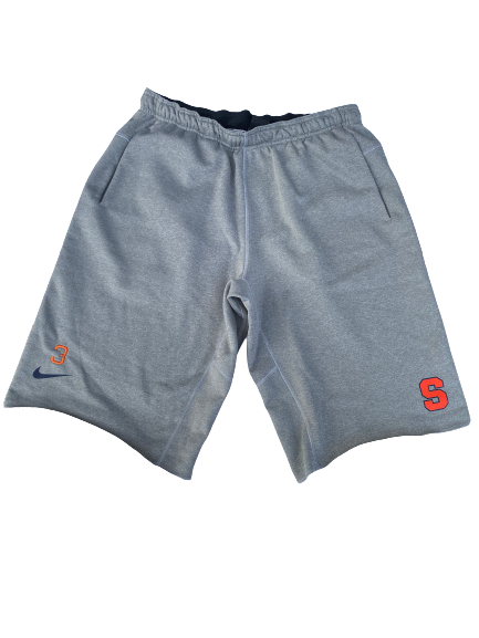 Chris Fredrick Syracuse Football Team Issued Sweat Shorts with Number (Size L)