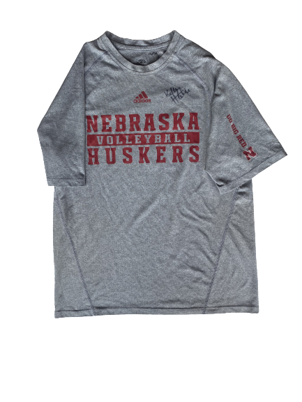 Kelly Hunter Nebraska Volleyball SIGNED Team Issued Workout Shirt