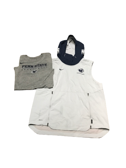Curtis Jones Penn State Short Sleeve Hoodie and Workout Shirt (Size L)