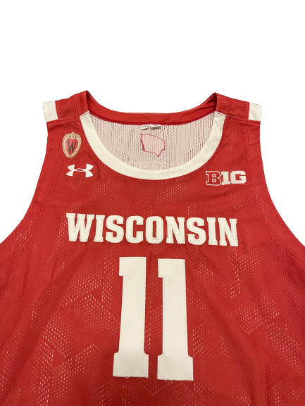 Micah Potter Wisconsin Basketball SIGNED Game Worn Uniform Set (12-25-20 vs Michigan State)