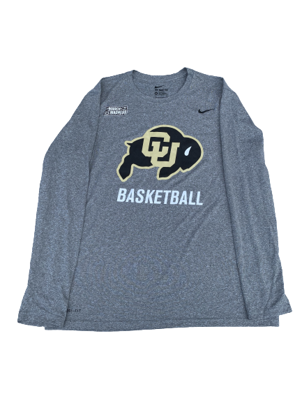 Maddox Daniels Colorado Basketball Team Exclusive March Madness Long Sleeve Workout Shirt (Size XL)