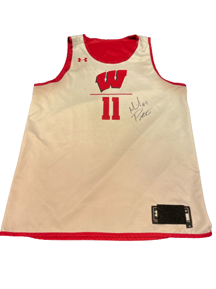 Micah Potter Wisconsin Basketball SIGNED Player Exclusive Reversible Practice Jersey (Size XL)