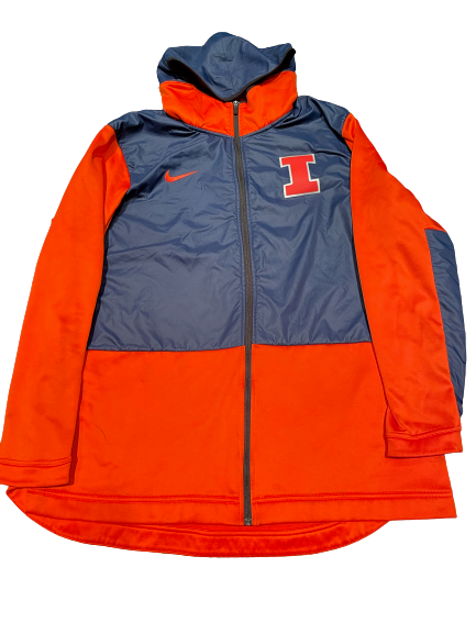Ayo Dosunmu Illinois Basketball Team Issued Hooded Jacket (Size XLT)