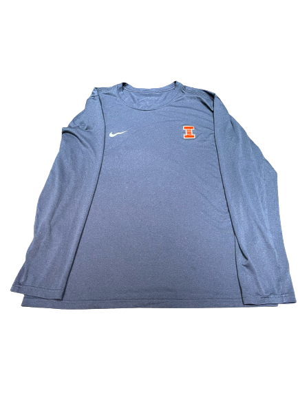 Ayo Dosunmu Illinois Basketball Team Issued Long Sleeve Workout Shirt (Size L)