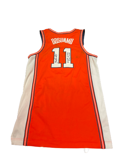 Ayo Dosunmu Illinois Basketball SIGNED 2018-2019 (FRESHMAN YEAR) Game Worn Uniform Set (BIG TEN TOURNAMENT)