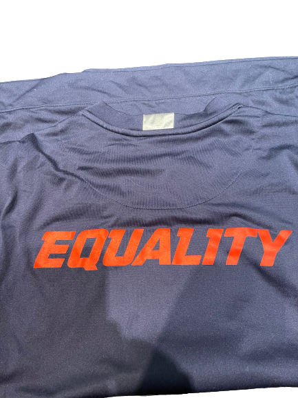 Ayo Dosunmu Illinois Basketball Player Exclusive Pre-Game Warm-Up "Equality" Short Sleeve Shooting Shirt (Size L)