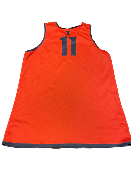 Ayo Dosunmu Illinois Basketball Player Exclusive 2020-2021 Season Worn SIGNED Reversible Practice Jersey (Size L)