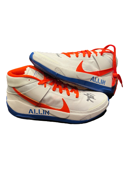 Ayo Dosunmu Illinois Basketball SIGNED Player Exclusive Custom Nike Shoes (Size 14)