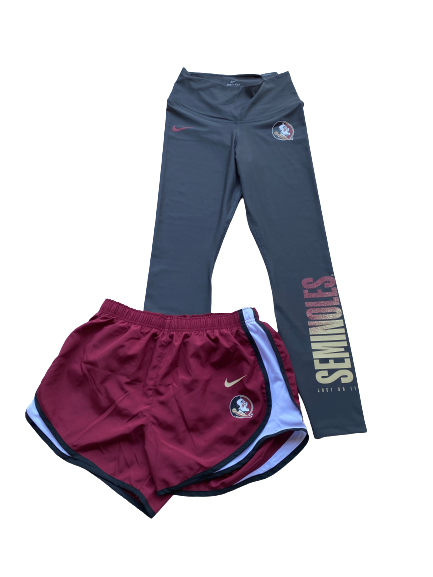 Jasmyn Martin Florida State Volleyball Team Issued Set of Leggings and Shorts (Size M)