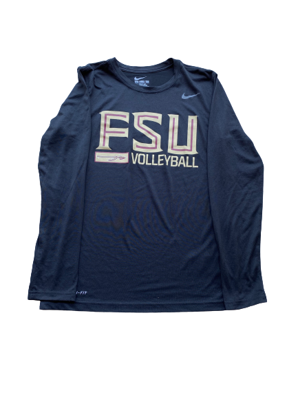 Jasmyn Martin Florida State Volleyball Team Issued Long Sleeve Workout Shirt (Size S)