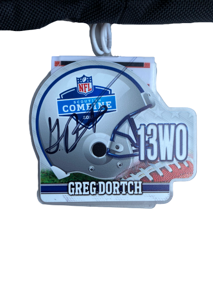 Greg Dortch NFL Combine Backpack with SIGNED Player Tag